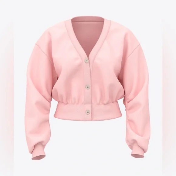 Victoria‎ Secret PINK Ivy Fleece Cropped Cardigan Size XS Color Pink - Picture 2 of 11